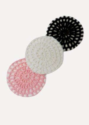 Gehaakt Haarnetje in Roze, Zwart of Wit
