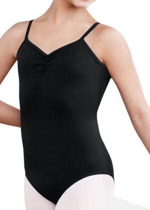 zwart balletpakje smalle bandjes katoen odette voorkant