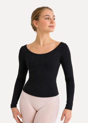 lange-mouw-dans-top-zwart-model