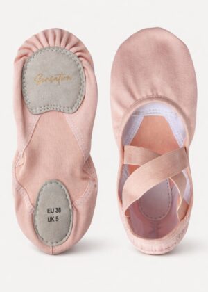 Balletschoenen in roze van canvas - aanbieding