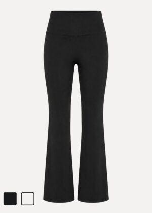 flared-legging-dames-zwart-wit
