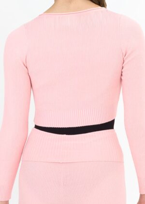 dans top lange mouwen roze