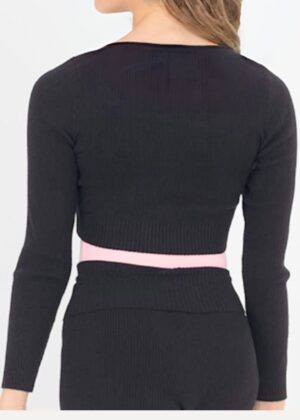 dans top lange mouwen zwart achter