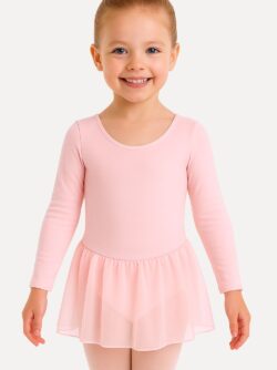 balletpak lange mouw rokje roze elsa voorkant