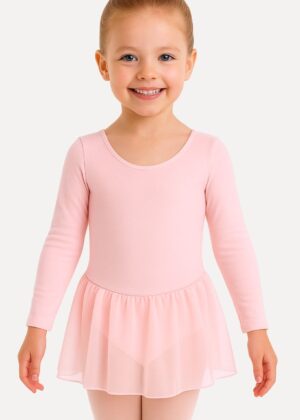 balletpak lange mouw rokje roze elsa voorkant