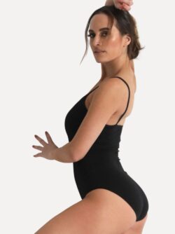 balletpakje dames zwart spaghettiband odette zijkant