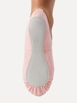 balletschoenen kind roze canvas eleve onderkant