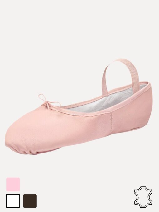 balletschoenen leer roze zwart wit elite