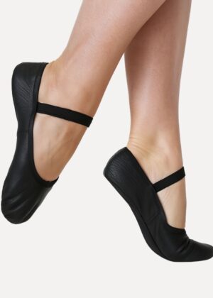 balletschoenen leer zwart zijkant