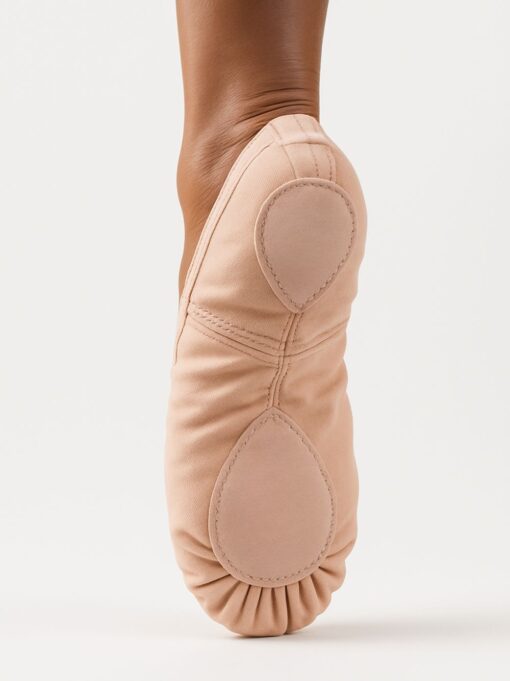 balletschoenen roze splitzool veganova achterzijde