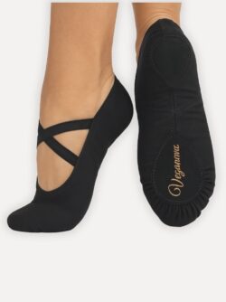 balletschoenen splitzool zwart veganova voorzijde