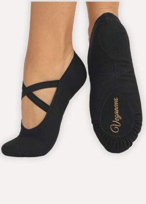 balletschoenen splitzool zwart veganova voorzijde