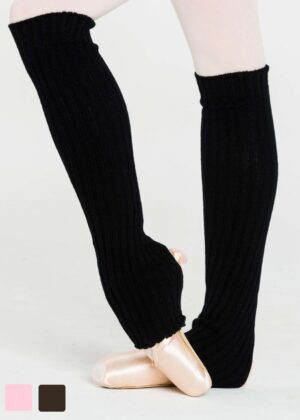beenwarmers voor ballet in roze en zwart