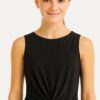 knooptop viscose zwart voorzijde