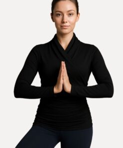 lange mouwen crossover top yoga