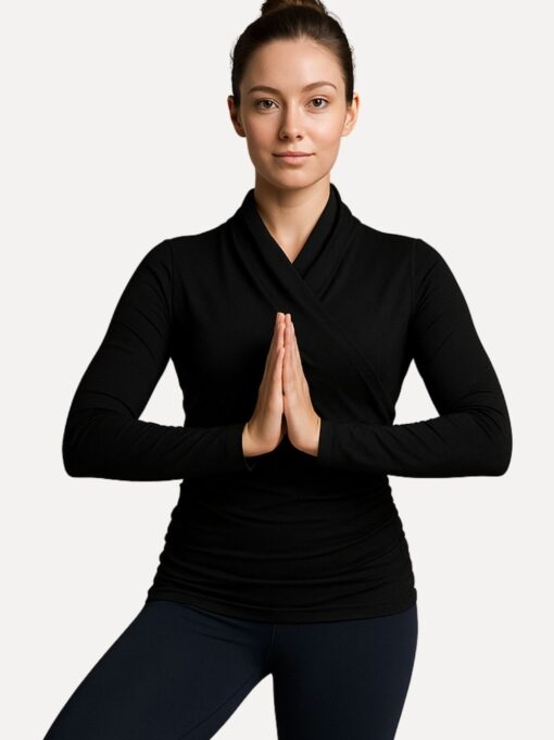 lange mouwen crossover top yoga