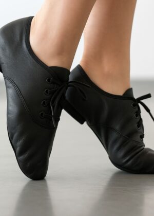 leren jazz schoenen zwart leer oxford