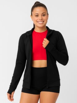 teamjasje teamjacket in zwart open jasje