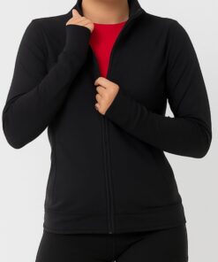 teamjasje teamjacket in zwart vooraanzicht