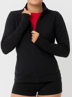 teamjasje teamjacket in zwart vooraanzicht