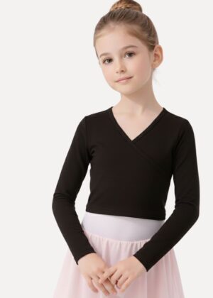 balletvestje in tactel kind met 7_8 mouwen pullover zwart (2)