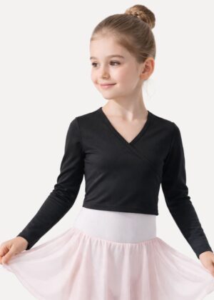 balletvestje in tactel kind met 7_8 mouwen pullover zwart