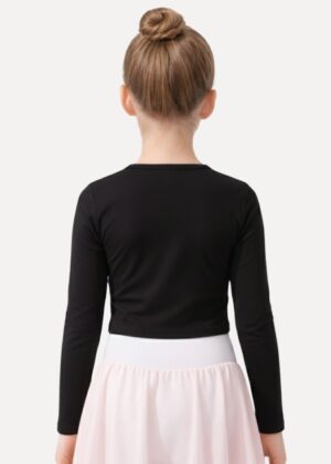 balletvestje in tactel kind met 7_8 mouwen pullover zwart achterkant