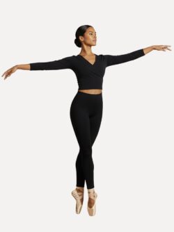 balletvestje in tactel met 7_8 mouwen pullover zwart full body