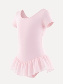 star balletpakje met korte mouw voor kinderen in roze zijaanzicht