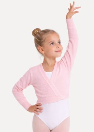 Balletvestje in cross-over | Zacht acryl | Roze voorzijde