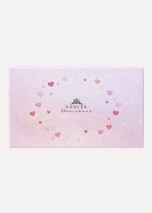 Muziekdoosje ballerina roze Dancer met hartjes en muzieknoten gesloten voorkant