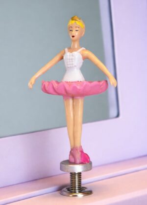 Ballerina figuurtje muziekdoosje roze tutu draaiend op muziekmechanisme