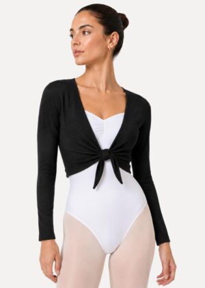 balletvestje dames zwart florence op model voorzijde