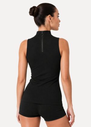 danstop dames zwart roxy op model achterkant