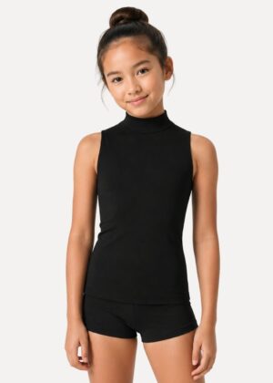 danstop kinderen zwart roxy op model voorkant