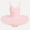 Roze balletpakje met roomkleurige biesband en lichtroze tutu voor kinderen