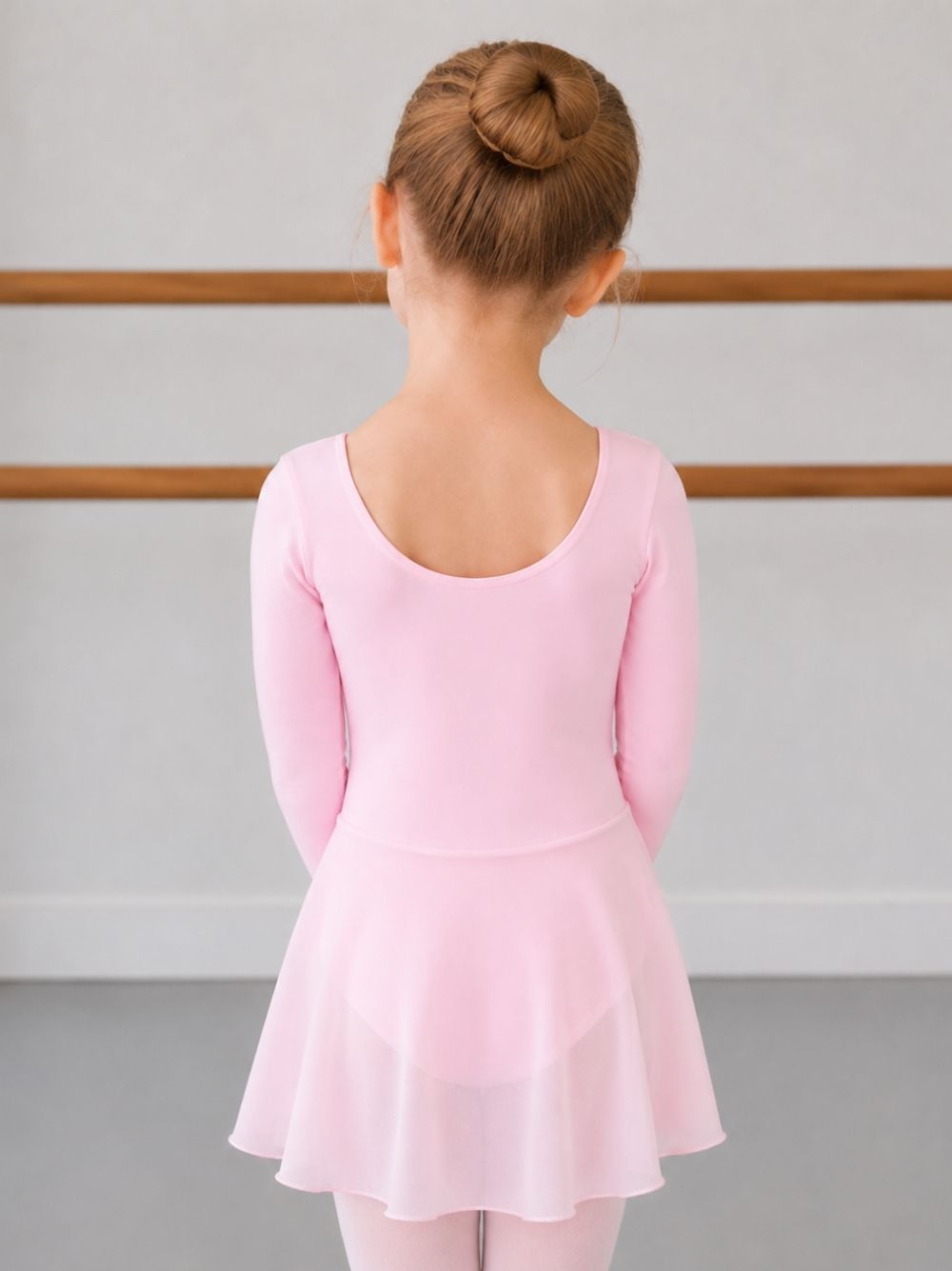 Balletpakje met lange mouwen - kinderen - roze 'Elsa' - met rokje - Afbeelding 3