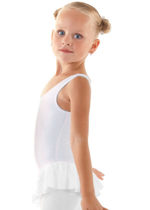 Balletpakje Ballerina | Wit met rokje | Katoen lycra