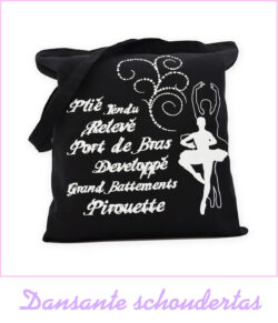 Dansante schoudertas | Zwart/Wit | Shopper