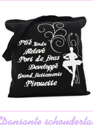 Dansante schoudertas | Zwart/Wit | Shopper