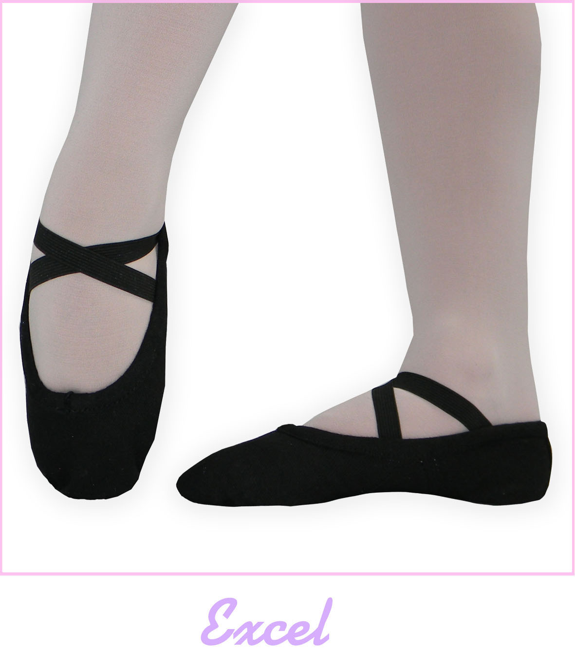 Splitzool Balletschoenen zwart| "Excel" | Canvas | Smalle versie