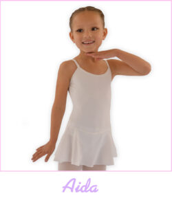 Balletpakje Aida | Wit van Sansha| Halflang rokje