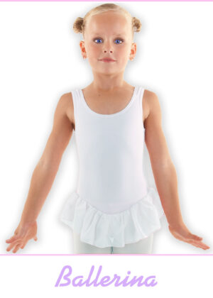 Balletpakje Ballerina | Wit met rokje | Katoen lycra