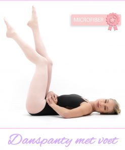 Balletmaillot met voet | Balletpanty licht roze | Microfiber
