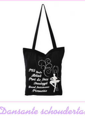 Dansante schoudertas | Zwart/Wit | Shopper