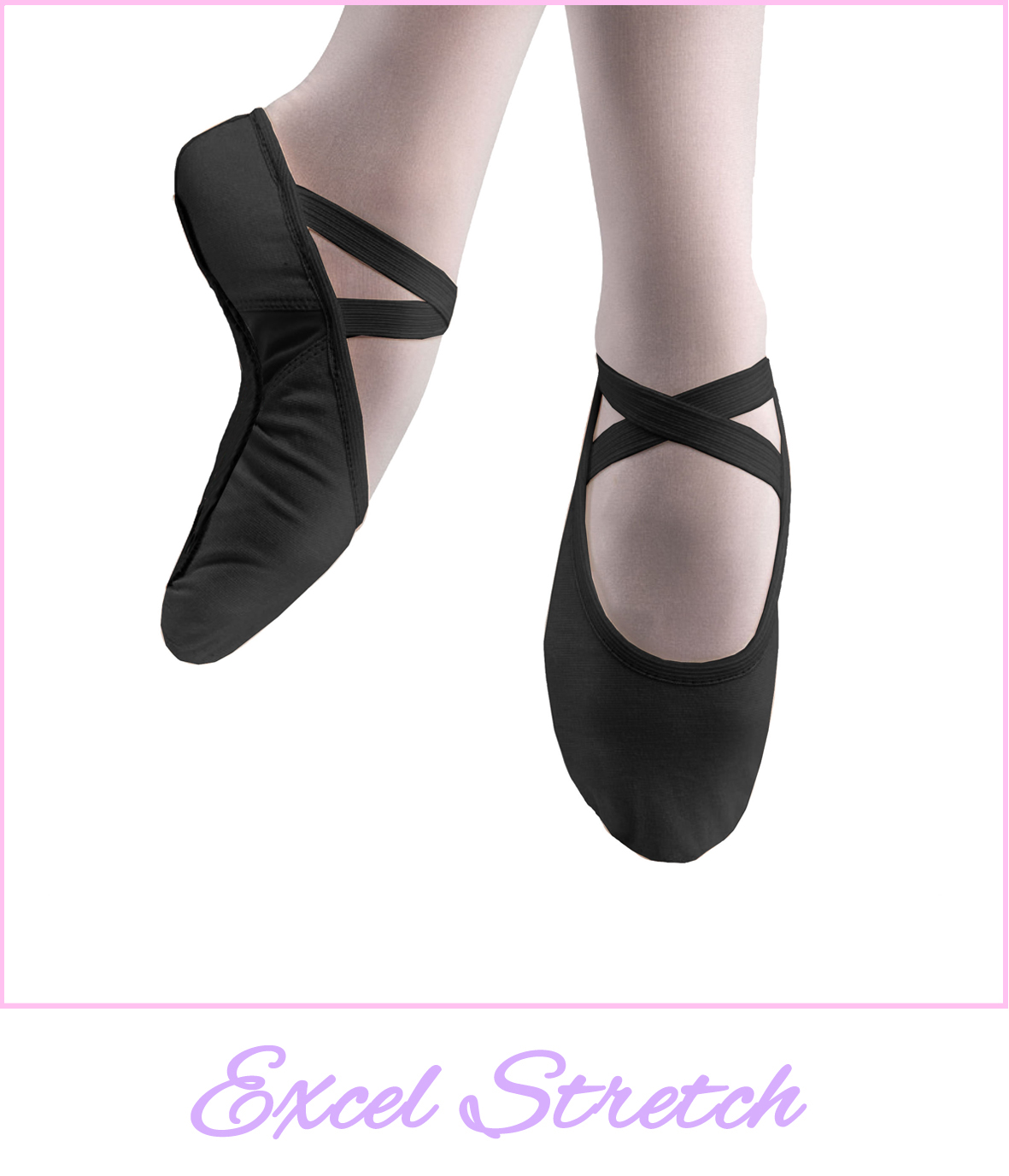 Balletschoenen met hele zool van elastisch canvas