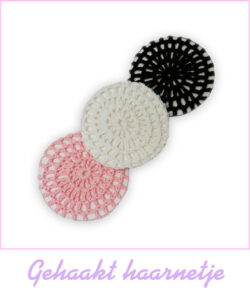 Gehaakt Haarnetje in Roze, Zwart of Wit