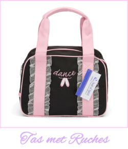 Zwarte Ballettas | Geborduurde applicatie | Dans tas