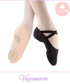 Vegan balletschoenen | Splitzool van elastisch canvas